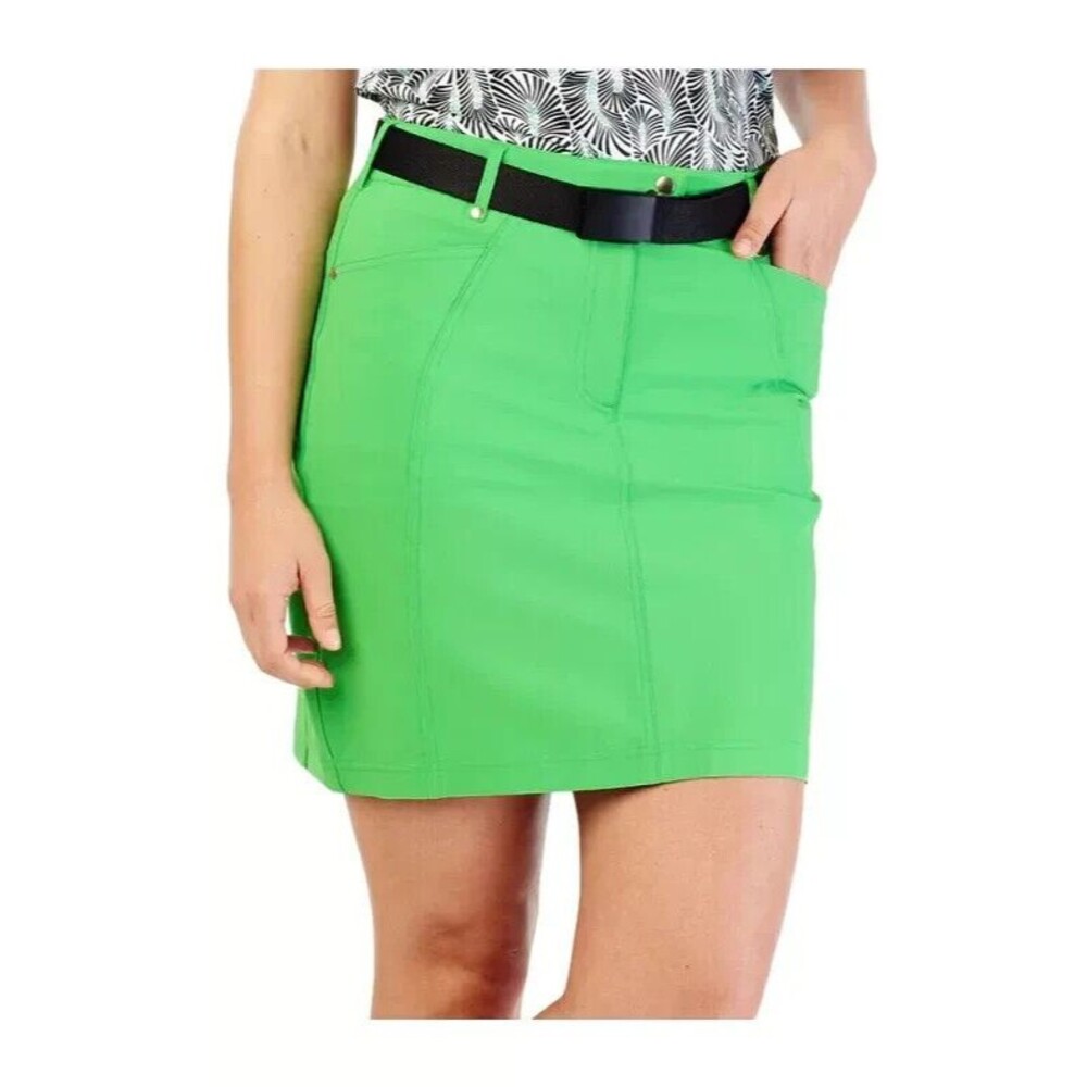 GG Blue Luxe Sport Womens Golf Tennis Wedge Skort Size 16 Neon Green Pockets NWT